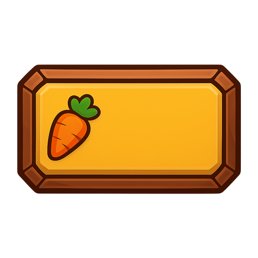 Rectangle button for farming UI.
Single Game Texture.  In-Game asset.  2d.  Blank background.  High contrast.  No shadows