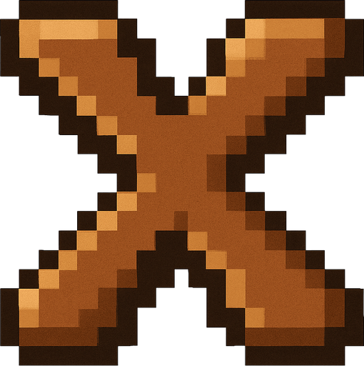 2d pixel art high quality, brown X.
In-Game asset.  2d.  High contrast.  No shadows