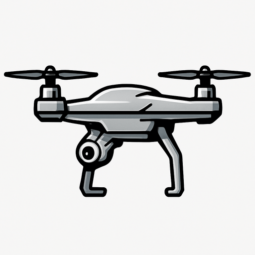 drone side view drone. Silver Color.
In-Game asset.  2d.  High contrast.  No shadows