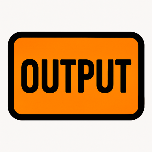 OUTPUT BUTTON.
In-Game asset.  2d.  High contrast.  No shadows