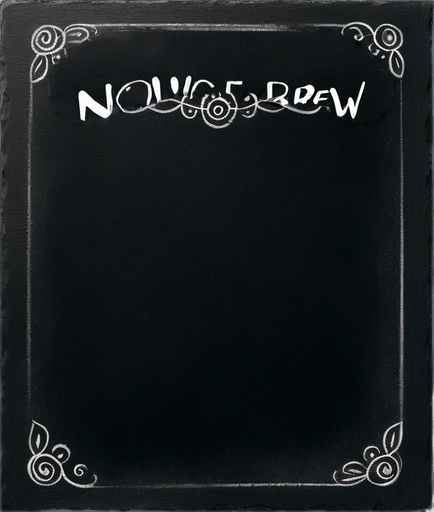 Text "NOVICE BREW" in chalk, handwritten
