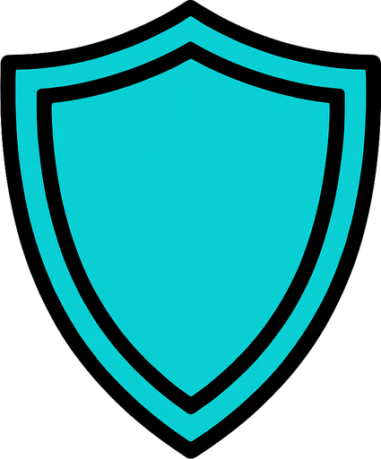 Cyan
 shield.
In-Game asset.  2d.  High contrast.  No shadows