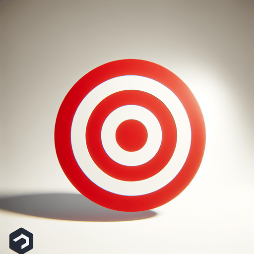 Red and white target.
Single Game Texture.  In-Game asset.  2d.  Blank background.  High contrast.  No shadows
