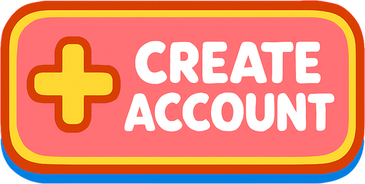 a create account button for signing up in a game supa kid friendly and modern.
In-Game asset.  2d.  High contrast.  No shadows