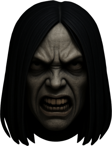 3D Scary face meme samara and angry. only face. normal eyes not so opened.
In-Game asset.  High contrast.  3D. No shadows. only face