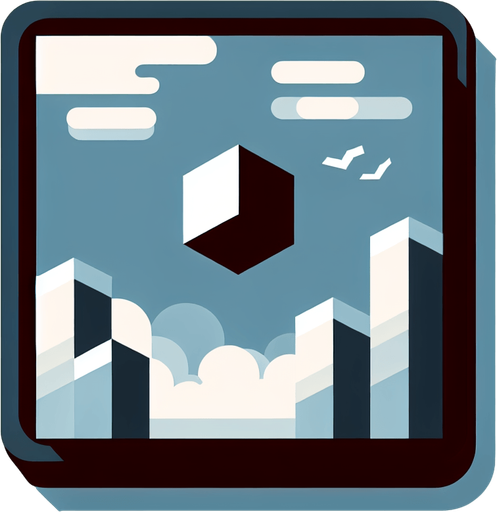 MG FlappyCube.
Single Game Texture.  In-Game asset.  2d.  Blank background.  High contrast.  No shadows