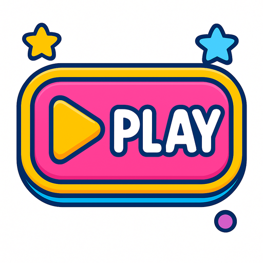a fun play button that says play on it super modern and kid friendly.
In-Game asset.  2d.  High contrast.  No shadows