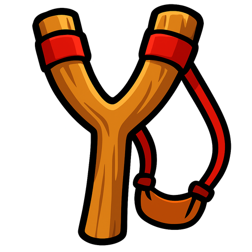 Angry birds slingshot.
In-Game asset.  2d.  High contrast.  No shadows