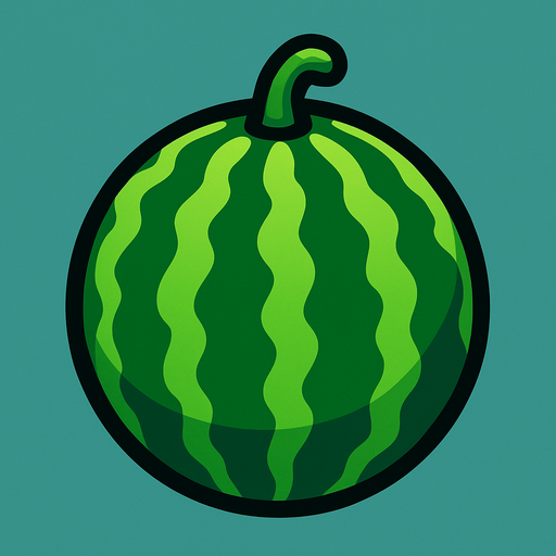 a 2D melon.
In-Game asset.  2d.  High contrast.  No shadows