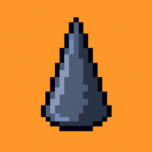 una pincho grande hecho con pixeles 
In-Game asset.  2d.  High contrast.  No shadows