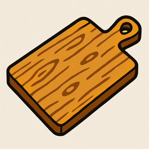 Doğrama tahtası.
In-Game asset.  2d.  High contrast.  No shadows