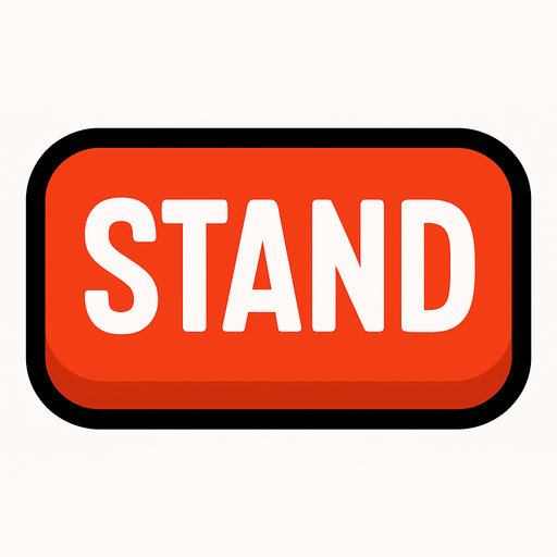 standBtn.
In-Game asset.  2d.  High contrast.  No shadows