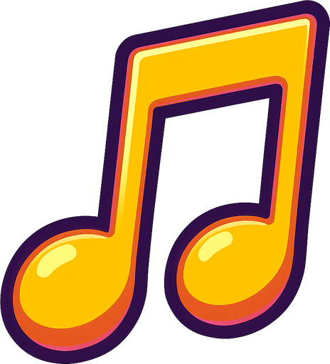 music note.
In-Game asset.  2d.  High contrast.  No shadows