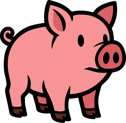 Pig.
In-Game asset.  2d.  High contrast.  No shadows