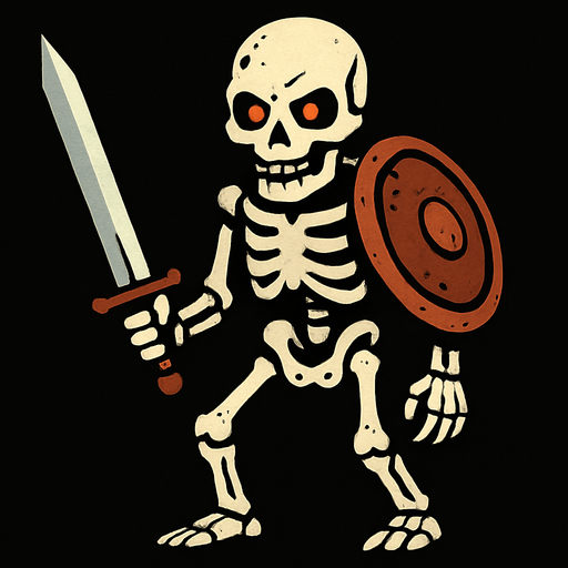 Skeleton enemy.
In-Game asset.  2d.  High contrast.  No shadows