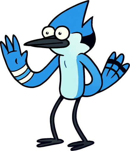 regular show modecaı.
In-Game asset.  2d.  High contrast.  No shadows