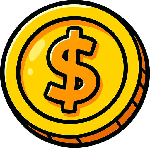 coin.
In-Game asset.  2d.  High contrast.  No shadows