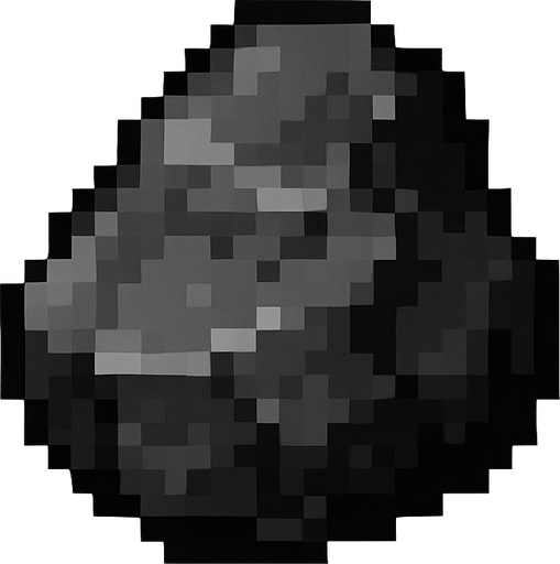 2d pixel bir kömür.
In-Game asset.  2d.  High contrast.  No shadows
