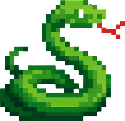pixel yılan yap.
In-Game asset.  2d.  High contrast.  No shadows