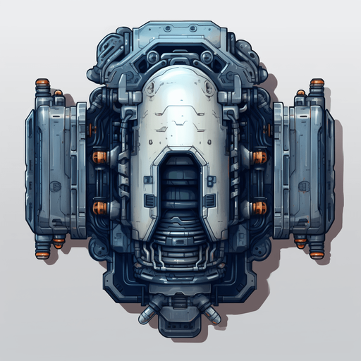 Alien organic tank, seen from above, no perspective.
Single Game Texture. In-Game asset. 2d. Pixelart. White background. Blank background. Low detail. High contrast.