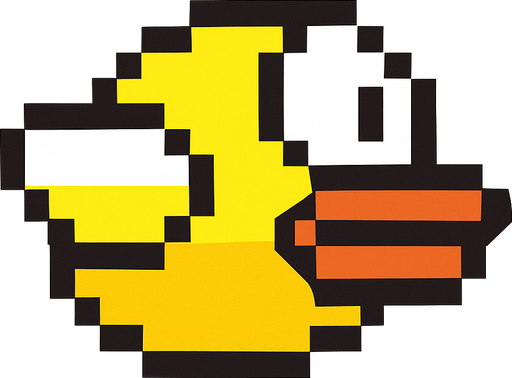 copy bird of flappy bird game.
In-Game asset.  2d.  High contrast.  No shadows