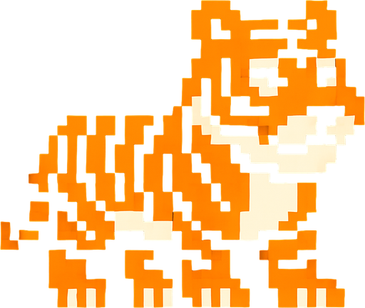 Tiger 8 bit.
In-Game asset.  2d.  High contrast.  No shadows