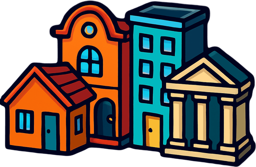 buldings.
In-Game asset.  2d.  High contrast.  No shadows