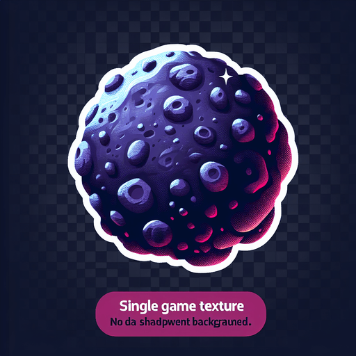 asteroid
Single Game Texture. In-Game asset. 2d. Transparent background. High contrast. No shadows.