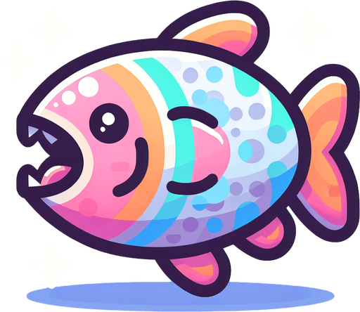 рыба пиранья для  игры, постэльные цвета
Single Game Texture. In-Game asset. 2d. Blank background. High contrast. No shadows.