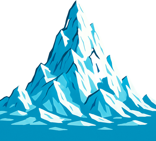 bana buz dağı olan bi arka plan hazırla.
In-Game asset.  2d.  High contrast.  No shadows