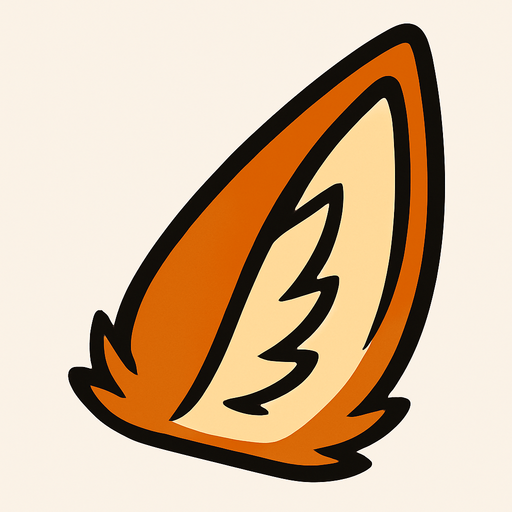 Fox ear.
In-Game asset.  2d.  High contrast.  No shadows