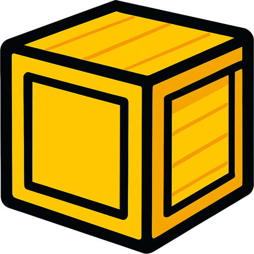 A yellow box.
In-Game asset.  2d.  High contrast.  No shadows