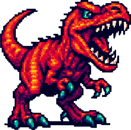90'lardaki retro oyun dinazoru. vahşi olsun
In-Game asset.  2d.  High contrast.  No shadows