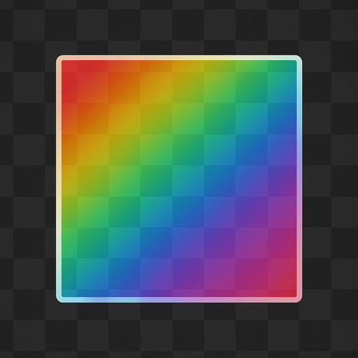 Translucent square rainbow overlay.
In-Game asset.  2d.  High contrast.  No shadows