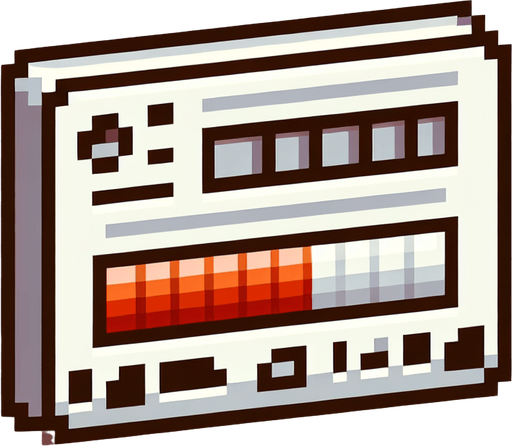create a 2d pixel healthbar.
Single Game Texture. In-Game asset. 2d. Blank background. High contrast. No shadows.