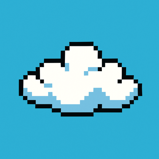 flappy bird cloud, pixel art.
In-Game asset.  2d.  High contrast.  No shadows
