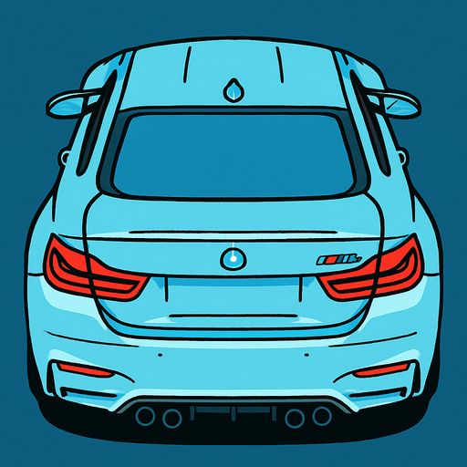 Acik mavi Bmw m4 arkasi ama yukaridan
In-Game asset.  2d.  High contrast.  No shadows