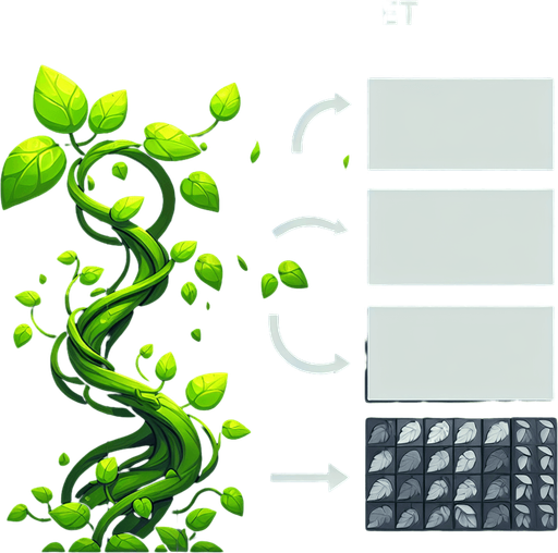 One green vine
Single Game Texture. In-Game asset. 2d. Blank background. High contrast. No shadows.