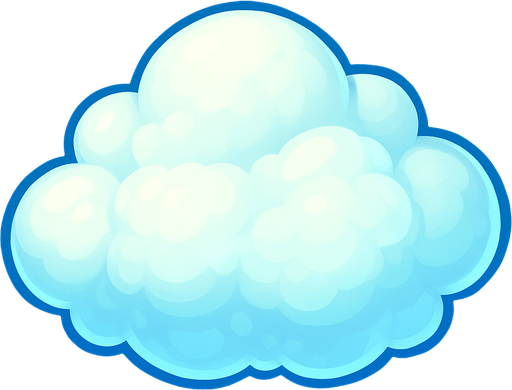 Pofuduk yumuşacık bulut.
In-Game asset.  2d.  High contrast.  No shadows