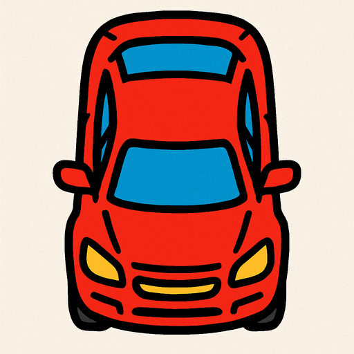 Car seen from above.
In-Game asset.  2d.  High contrast.  No shadows
