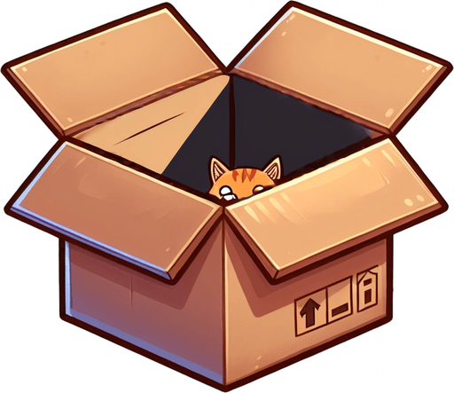 Cute cartoon line art ginger cat peeking from a box