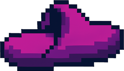 pixel art sliper.
In-Game asset.  2d.  High contrast.  No shadows