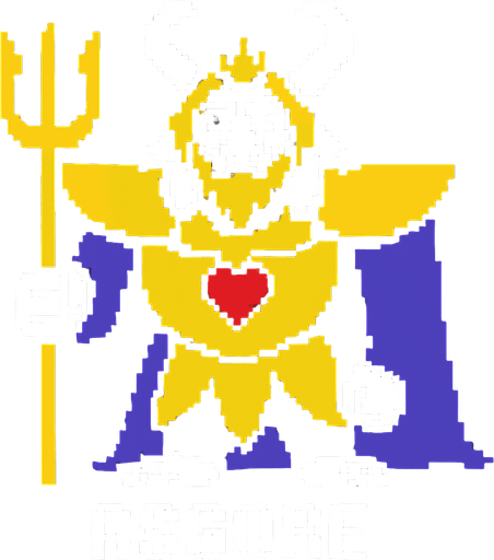 Asgore Undertale.
In-Game asset.  2d.  High contrast.  No shadows