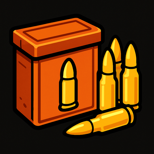 Bullet Supplie in a bird eye's view.
In-Game asset.  2d.  High contrast.  No shadows