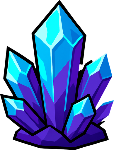 christal.
In-Game asset.  2d.  High contrast.  No shadows