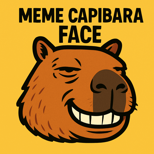 meme capibara face.
In-Game asset.  2d.  High contrast.  No shadows