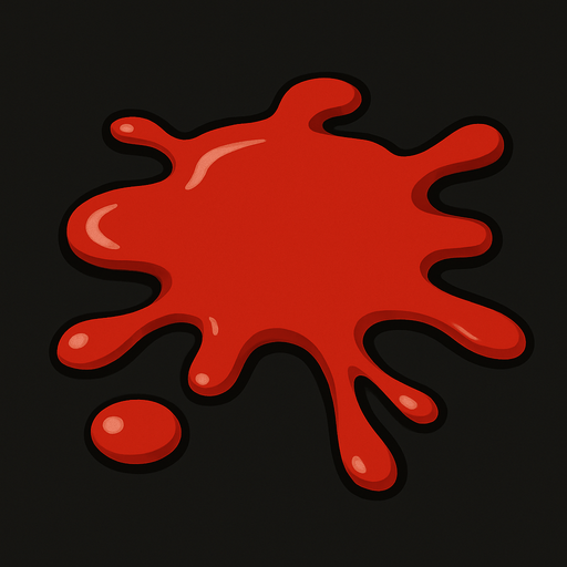 Dökülmüş ketçap.
In-Game asset.  2d.  High contrast.  No shadows