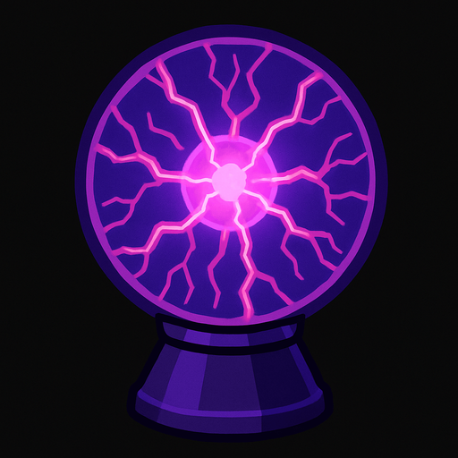 Plasma ball.
In-Game asset.  2d.  High contrast.  No shadows