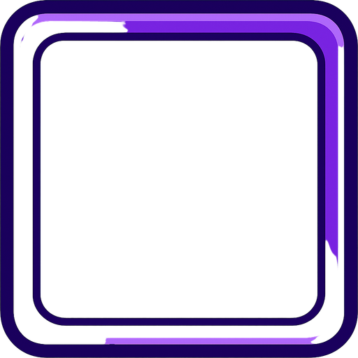 Un panel cuadrado con contornos redondos, de color violeta.
In-Game asset.  2d.  High contrast.  No shadows
