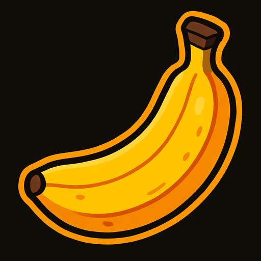 Banana.
In-Game asset.  2d.  High contrast.  No shadows